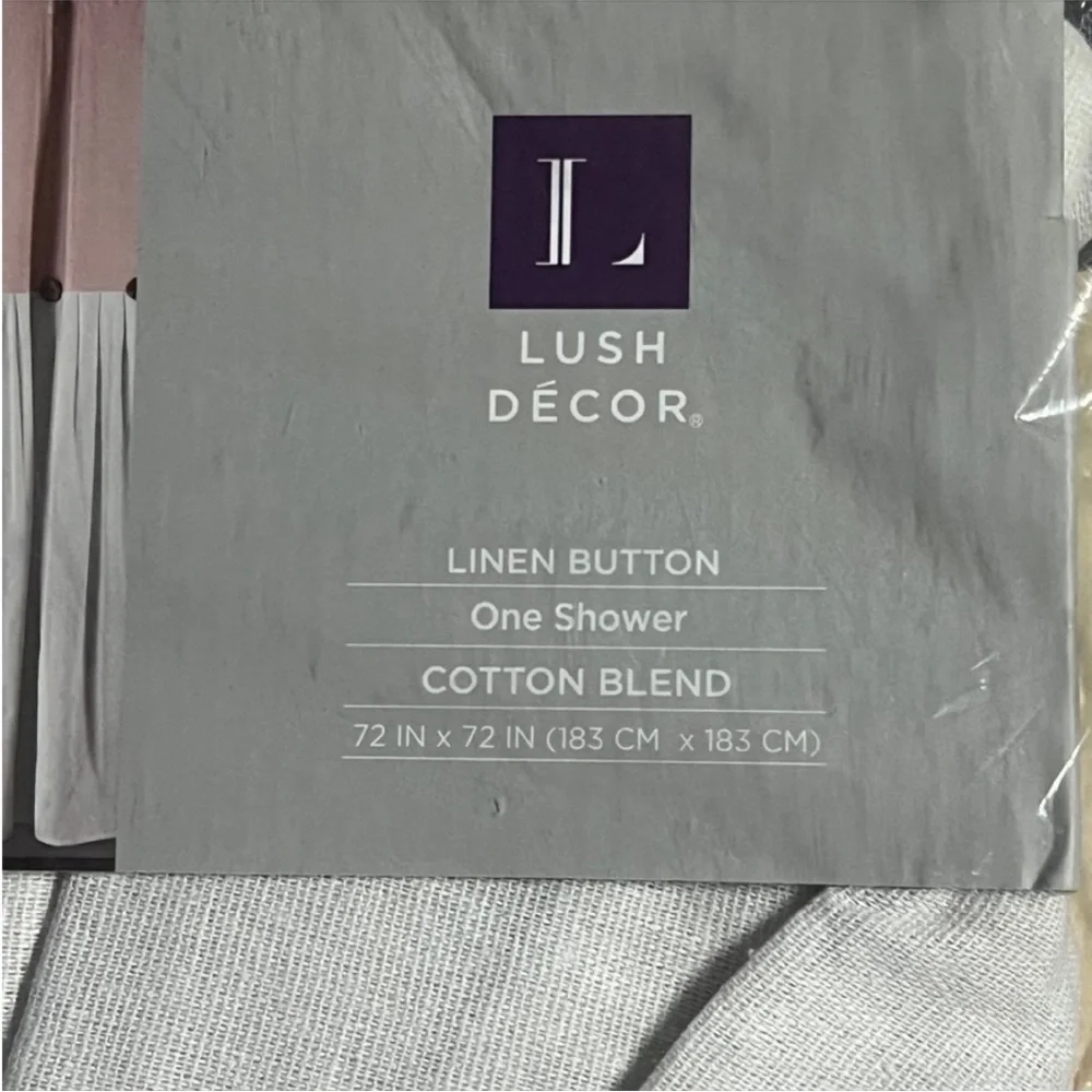 🔴 Lush Decor Two-Tone Blush and Cream Shower Curtain! 🔥 - Picture 3 of 4